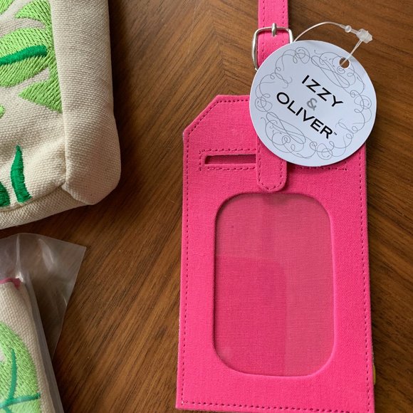 Lot of 3 Tropics Tote Bag pouch and Luggage tag by Izzy and Oliver - Picture 5 of 15